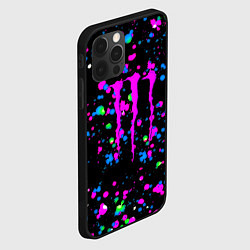 Чехол для iPhone 12 Pro Max Monster energy неоновые краски, цвет: 3D-черный — фото 2