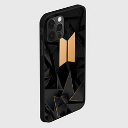 Чехол для iPhone 12 Pro Max BTS golden poly, цвет: 3D-черный — фото 2
