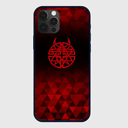 Чехол для iPhone 12 Pro Max Disturbed red poly, цвет: 3D-черный