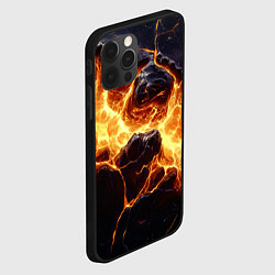 Чехол для iPhone 12 Pro Max Золотая лава текстура, цвет: 3D-черный — фото 2