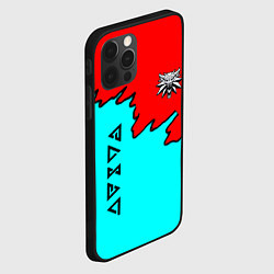 Чехол для iPhone 12 Pro Max Ведьмак краски логотип, цвет: 3D-черный — фото 2