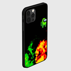 Чехол для iPhone 12 Pro Max Амонг ас огненная текстура, цвет: 3D-черный — фото 2