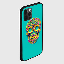 Чехол для iPhone 12 Pro Max Цветочный череп, цвет: 3D-черный — фото 2