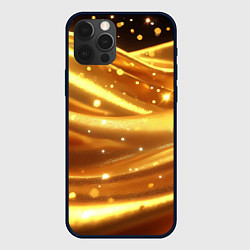 Чехол для iPhone 12 Pro Max Золотая ткань с блестками, цвет: 3D-черный