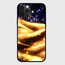 Чехол для iPhone 12 Pro Max Золотая текстура и синее небо, цвет: 3D-черный