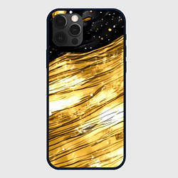 Чехол для iPhone 12 Pro Max Золотой текстурный фон, цвет: 3D-черный