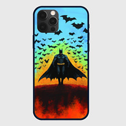 Чехол для iPhone 12 Pro Max Бэтмен и летучие мыши, цвет: 3D-черный
