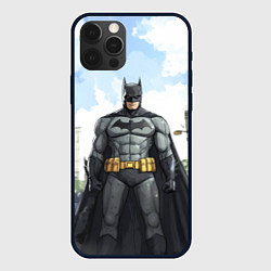 Чехол для iPhone 12 Pro Max Бэтмен стоит на улице, цвет: 3D-черный
