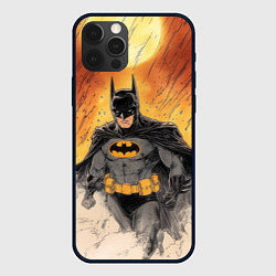 Чехол для iPhone 12 Pro Max Бэтмен и ливень, цвет: 3D-черный