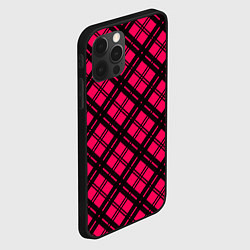 Чехол для iPhone 12 Pro Max Чёрно-розовый крупная клетка, цвет: 3D-черный — фото 2