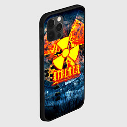 Чехол для iPhone 12 Pro Max Stalker огненное лого чернобыль, цвет: 3D-черный — фото 2