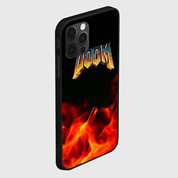 Чехол для iPhone 12 Pro Max Doom огненная текстура, цвет: 3D-черный — фото 2