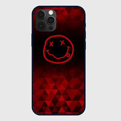 Чехол для iPhone 12 Pro Max Nirvana red poly, цвет: 3D-черный