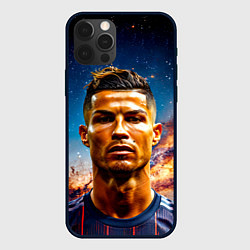Чехол для iPhone 12 Pro Max Криштиану Роналду в космосе, цвет: 3D-черный