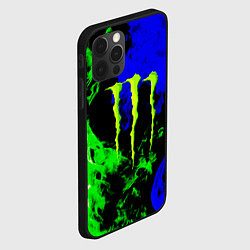 Чехол для iPhone 12 Pro Max Monster energy кислотный огонь, цвет: 3D-черный — фото 2