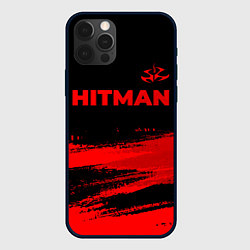 Чехол для iPhone 12 Pro Max Hitman - red gradient посередине, цвет: 3D-черный