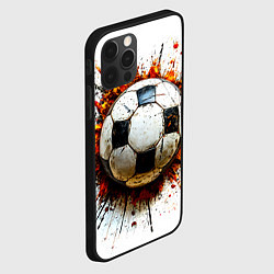 Чехол для iPhone 12 Pro Max Футбольный мяч на белом, цвет: 3D-черный — фото 2