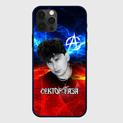 Чехол для iPhone 12 Pro Max Сектор газа молнии на фоне, цвет: 3D-черный