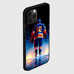 Чехол для iPhone 12 Pro Max Хоккеист в синем пламени, цвет: 3D-черный — фото 2