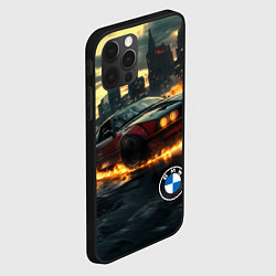 Чехол для iPhone 12 Pro Max BMW огненный дрифт, цвет: 3D-черный — фото 2