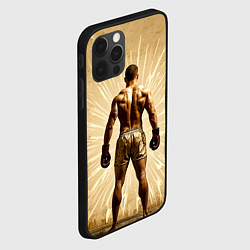 Чехол для iPhone 12 Pro Max Боксер на бежевом, цвет: 3D-черный — фото 2