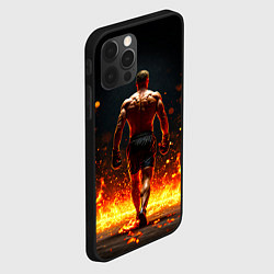 Чехол для iPhone 12 Pro Max Боксер и огонь, цвет: 3D-черный — фото 2