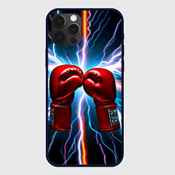 Чехол для iPhone 12 Pro Max Бойцовские перчатки и молнии, цвет: 3D-черный
