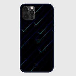 Чехол для iPhone 12 Pro Max Color blue black, цвет: 3D-черный