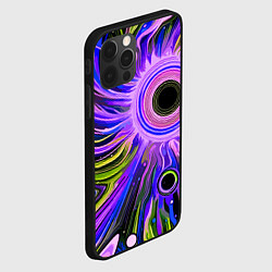 Чехол для iPhone 12 Pro Max Абстрактный неоновый космос - чёрная дыра, цвет: 3D-черный — фото 2