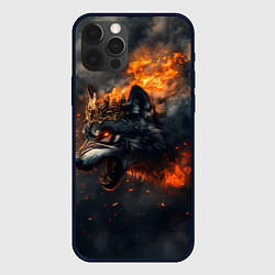 Чехол для iPhone 12 Pro Max Волк в огне и дыме, цвет: 3D-черный