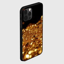 Чехол для iPhone 12 Pro Max Золотые частички на черном текстура, цвет: 3D-черный — фото 2