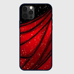 Чехол для iPhone 12 Pro Max Красно-черная текстура с белыми точками, цвет: 3D-черный