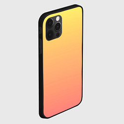 Чехол для iPhone 12 Pro Max Градиент нежный жёлто-розовый, цвет: 3D-черный — фото 2