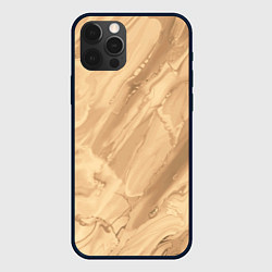 Чехол для iPhone 12 Pro Max Бежевая текстура каменная мрамор, цвет: 3D-черный