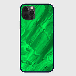 Чехол для iPhone 12 Pro Max Зелёный малахитовый абстракция камень, цвет: 3D-черный