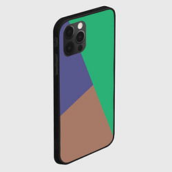 Чехол для iPhone 12 Pro Max Триада зелёный фиолетовый и коричневый геометричны, цвет: 3D-черный — фото 2