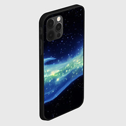 Чехол для iPhone 12 Pro Max Синяя волна с зеленым оттенком на черном, цвет: 3D-черный — фото 2