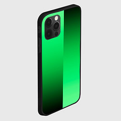 Чехол для iPhone 12 Pro Max Чёрно-зелёный градиент пополам, цвет: 3D-черный — фото 2