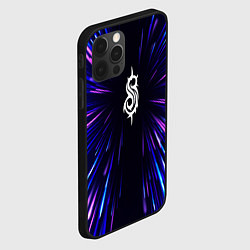Чехол для iPhone 12 Pro Max Slipknot neon energy, цвет: 3D-черный — фото 2