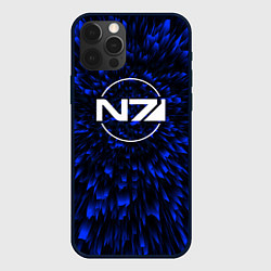 Чехол для iPhone 12 Pro Max Mass Effect blue energy, цвет: 3D-черный