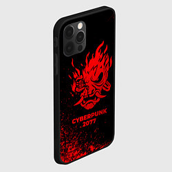 Чехол для iPhone 12 Pro Max Cyberpunk 2077 - red gradient, цвет: 3D-черный — фото 2