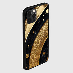 Чехол для iPhone 12 Pro Max Выпуклая золотая текстура на черном, цвет: 3D-черный — фото 2