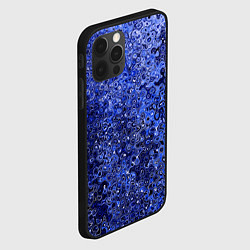Чехол для iPhone 12 Pro Max Синий ультрамарин абстрактная текстура, цвет: 3D-черный — фото 2