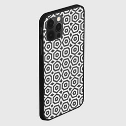Чехол для iPhone 12 Pro Max Черно белый геометрический узор, цвет: 3D-черный — фото 2