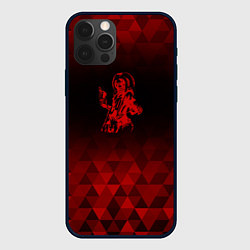 Чехол для iPhone 12 Pro Max Iron Maiden red poly, цвет: 3D-черный