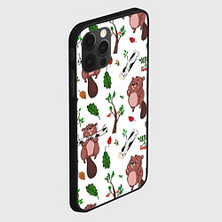 Чехол для iPhone 12 Pro Max Бобер и полено, цвет: 3D-черный — фото 2