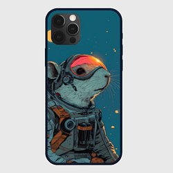 Чехол для iPhone 12 Pro Max Грызун космонавт, цвет: 3D-черный