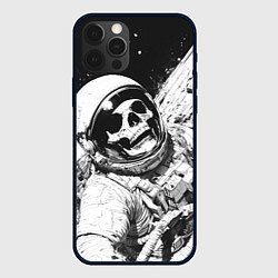 Чехол iPhone 12 Pro Max Скелет в космосе черно-белый