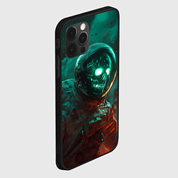 Чехол для iPhone 12 Pro Max Неоновый череп в скафандре космонавта, цвет: 3D-черный — фото 2
