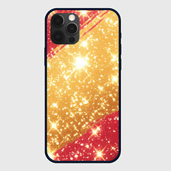 Чехол iPhone 12 Pro Max Желто-красные полосы текстура